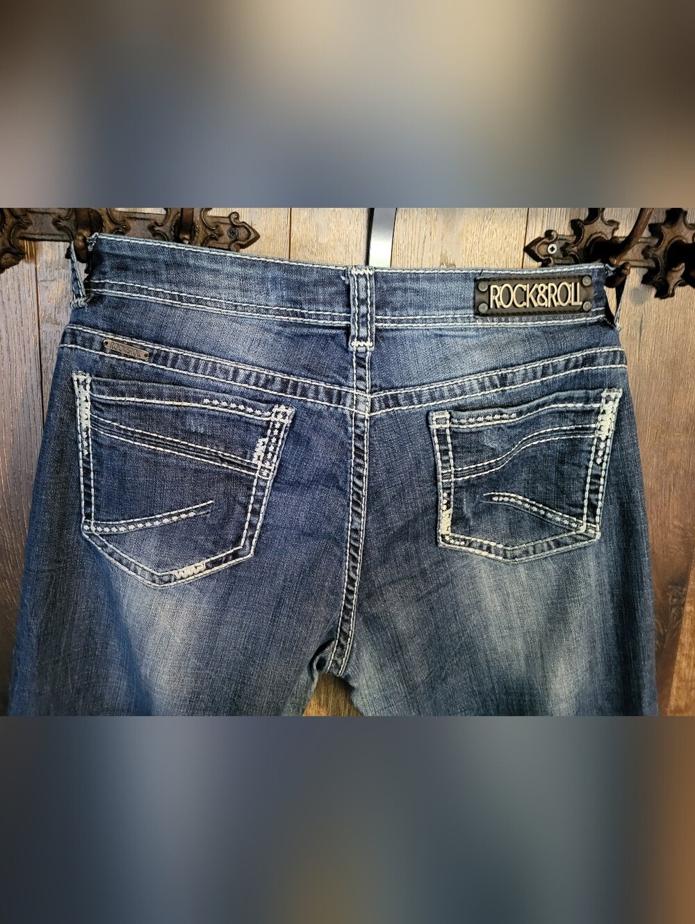 Women's Cowgirl Rock & Roll Boot Cut Jeans (33 X 33.5)